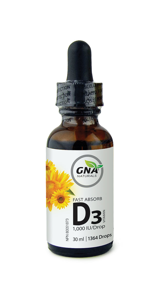 Vitamin D3 1000 IU Liquid Drops - GNA Naturals